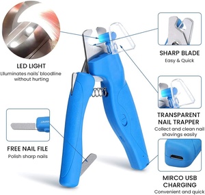 Molinillo de uñas para perros con luz <span class=keywords><strong>LED</strong></span> verde profesional, recortador de uñas para mascotas, Protector de seguridad, cortaúñas de plástico, la mejor herramienta de aseo - Product Image 3