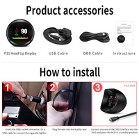 P11 Round OBD2 GPS Car Gauge, Design Italiano, Cancellazione Codici Errore, 9 Interfacce, Display Multicolore per Veicoli OBDII
