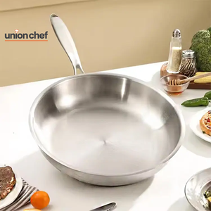 Mới 5-ply thép không gỉ đánh bóng đánh cá không có lớp phủ không dính <span class=keywords><strong>Frying</strong></span> <span class=keywords><strong>Pan</strong></span> cảm ứng dưới 8/10/12 inch Hot - Product Image 2