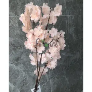 Flores artificiais rosa claro para decoração, de casamento, de seda, flor de cereja, sakura
