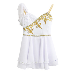 <span class=keywords><strong>Robe</strong></span> de ballet pour adultes et enfants de haute qualité OEM ODM, jupe de ballet, costume de scène Cupidon, blanc et or, talisman - Product Image 1