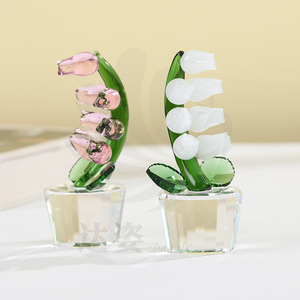 Ornements en verre cristal de lys de la vallée, décoration de table en cristal artificiel, cadeau pour enfants - Product Image 2