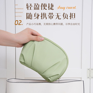 Beilian Half Circle <b>Makeup</b> Bag Medium Size Portable Travel Cosmetic Storage <b>Case</b> For Skincare And Beauty Products - Product Image 4