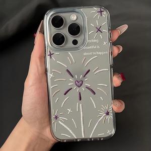 เคสโทรศัพท์รูปหัวใจรูปดอกไม้ไฟสำหรับ iPhone 16/17 Pro max/ 15/14โปร่งใสช่องว่างที่แม่นยำสำหรับ iPhone 12/13เคสนิ่ม - Product Image 5