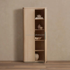 Mueble de Almacenamiento Contemporáneo de Lujo de Madera Maciza con 2 Puertas y Diseño Moderno Antiguo para Sala de Estar - Product Image 3
