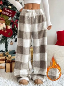 Pantalon large décontracté imprimé à lacets pour femme, collection automne/hiver, en stock, pantalon long chaud et doux pour femme. - Product Image 3