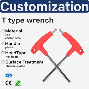 Kunci Allen Premium T-Handle, Kunci Hex Berlapis Krom dari Baja Paduan, Set Kunci Allen dengan Gagang untuk Perkakas Profesional - Product Image 1