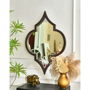 Home Living Room Decor European Rustic Eco-friendly <b>Wooden</b> Wall Hanging <b>Mirror</b> - Product Image 2