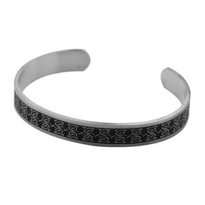 Bracelets de bijoux vintage unisexes en gros avec mots arabes, en acier inoxydable argenté, bracelet manchette, ensemble de bijoux - Product Image 5