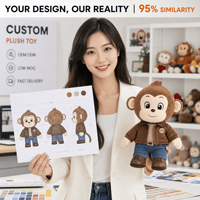 Peluche singe classique vintage originale, jouet en peluche personnalisé avec logo, animal en peluche sur mesure, cadeau promotionnel de Noël ODM