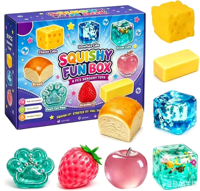 Boîte mystère tendance Yuanpoo TPR Fidget Squishy – Jouets à presser en forme de bonbons à rebond lent – Coffret cadeau surprise pour 14 ans et plus