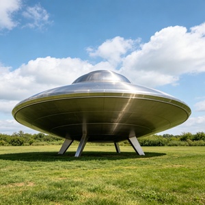 Large-scale Luxury <b>Mirror</b> Polished Modern <b>Outdoor</b> Weather Resistant Stainless Steel Metal Statue Painted Technique UFO Sculpture - Product Image 3