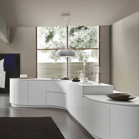 Armoires de cuisine en bois de style crème minimaliste moderne, blanc pur, luxe, avec design personnalisable et caractéristiques écologiques
