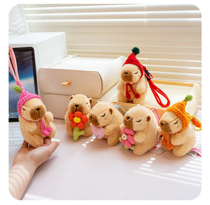 ตุ๊กตาคาปิบาราขนนุ่มสุดฮิตบนอินเทอร์เน็ต กล่องสุ่ม ของเล่นสัตว์น่ารัก พร้อมจี้ห้อยกระเป๋าแองเจิลสำหรับเด็ก - Product Image 5