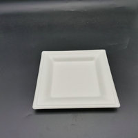 Assiettes en canne à sucre Green Mark, assiettes carrées en bagasse de canne à sucre, plateaux de 8/10 pouces