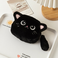 Porte-monnaie en peluche chaton mini grande capacité avec fermeture éclair pour étudiants, idéal pour ranger les clés et le rouge à lèvres