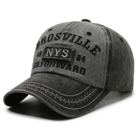 Gorra de Béisbol Estilo Coreano, PVC, Denim Lavado, Visera Curva, Diseño Hip-Hop de 6 Paneles con Bordado de Letras, Unisex para Adultos