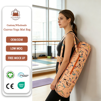 Tas Yoga Kanvas Klasik dengan Logo Custom, Minimalis, Tahan Lama, Tas Selempang Yoga untuk Gym, Handmade, Tempat Penyimpanan Yoga untuk Perjalanan