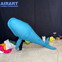 Activité de formes personnalisées décoration mascotte gonflable de baleine, ballon gonflable de baleine bleue de mer