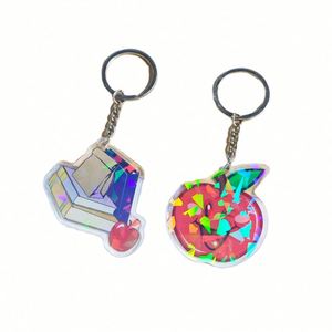 Customizable Double-Sided Printed Acrylic Pendant Keychain <b>Rainbow</b> Style Plastic Material - Product Image 2