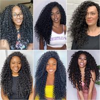 Extensions de cheveux humains brésiliens Remy Super Double Drawn pour tresses au crochet, 100g, 12-30 pouces, Ondulation Water Wave, Double trame naturelle