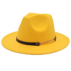 Sombrero Fedora de Caballero Shanghai Beach con Ala Ancha, Lana Suave, Estilo Casual Moderno para Exportación, Nuevo con Cadena y Cinturón - Product Image 2