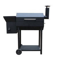 헤비 듀티 우드 펠릿 그릴 & 스모커, 7 in 1 BBQ 그릴 디지털 온도 조절 펠릿 그릴 (도어 없음)