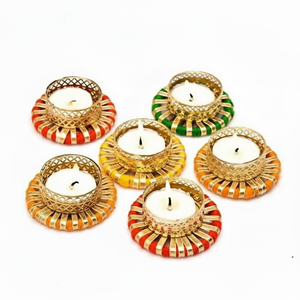 เชิงเทียนทองเหลืองสำหรับคริสต์มาสและตกแต่งบ้าน หลากสี ทำด้วยมือ เป็นมิตรกับสิ่งแวดล้อม - Product Image 1