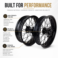 Ensemble de roues à rayons Supermoto de 17 pouces, moyeu en aluminium CNC, jante en alliage 7050-T6 pour KTM EXC SXF Husqvarna 250 450, prêt à l'emploi
