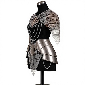 Top de armadura de malla de aluminio plateado con falda, diseño moderno y antiguo, peso de papel - Product Image 3