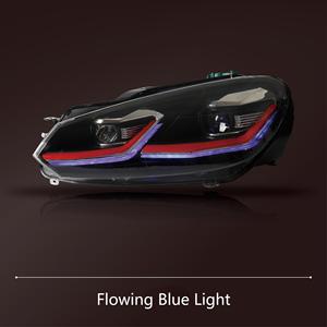 Ensemble de phares à LED avec boîtier noir et barre DRL, état neuf, 12V, rétrofit/mise à niveau pour Volkswagen <span class=keywords><strong>Golf</strong></span> 6R <span class=keywords><strong>GTI</strong></span> 2008-2013 - Product Image 6