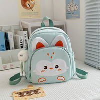 Sac à dos imperméable brodé motif chat ange couleur unie avec fermeture éclair, idéal pour étudiants, fêtes, cours et voyages – Sac à dos polyvalent