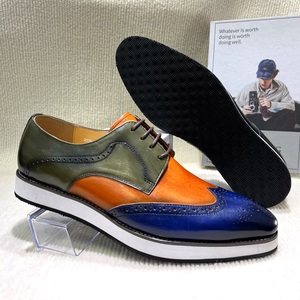 Scarpe eleganti da uomo in vera pelle fatte a mano in vera pelle Casual a punta con lacci per matrimoni in ufficio - Product Image 1