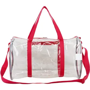 Custom Logo Unisex Travel Transparent PVC Duffle Bag Large Capacity Waterproof Sport Gym Duffel Bag