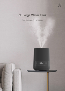 RUNAL Black LED Light Cool Mist Ultrasonic <b>Humidifier</b> With Aromatherapy Smart WiFi 6L & App-Controlled Water Oil Diffuser Black - Product Image 2