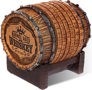 Set di 6 Sottobicchieri Artigianali Personalizzati con Logo, Stile Botte di Whisky, con Supporto <span class=keywords><strong>a</strong></span> Forma di Botte, per Arredamento Man Cave, Regalo - Product Image 3