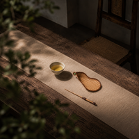 Cuillère à thé artisanale en bambou tressé, style Zen Kung Fu, accessoire vintage pour mesurer les feuilles de thé