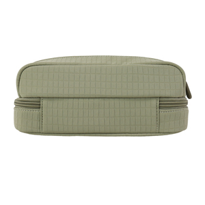 Estuche para lápices verde oliva con doble cremallera y textura de rejilla, bolsa de almacenamiento de papelería tamaño A5 - Product Image 3