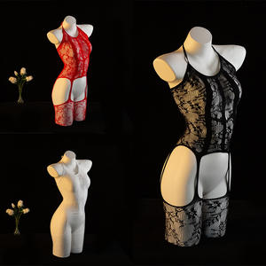 ملابس داخلية مثيرة من الدانتيل، بودي سوت بحمالات مغرية، جوارب طويلة، زي موحد من النايلون، تصنيع حسب الطلب - Product Image 2