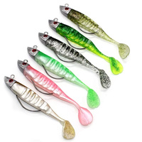 Leurre souple de haute qualité avec tête plombée, appât souple à queue en T, 10cm 15.5g, 13cm 26g, leurre de pêche souple avec hameçon à ardillon