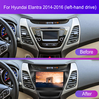 Autoradio Android Podofo 9 pouces avec cadre, 4+64 Go, CarPlay sans fil, Android Auto pour Hyundai Elantra 2014-2016, IPS DSP GPS RDS WIFI OEM