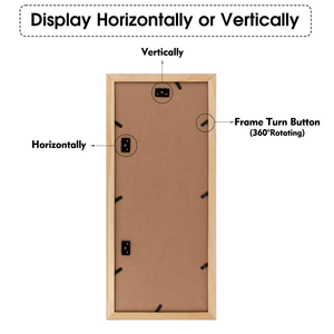 8x20 <b>Picture</b> <b>Frame</b> Set 2 Rustic Brown <b>Wood</b> Durable Collage Display <b>Frames</b> Tempered Glass 4x6 8x20 Mats Horizontal/Vertical Wall - Product Image 3