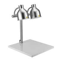 Lampe chaude en marbre blanc Lampe chauffante pour aliments Buffet Station de chauffage et de réchauffement 500W Double tête Argent Or BW312B