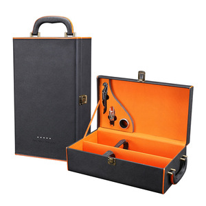 Sang Trọng Xử Lý Cho 2 4 6 Rượu Vang Chai Màu Đỏ Bằng Gỗ Và Da Các Tông Hộp Quà Tặng Rượu Vang Tàu Sân Bay Cho Thanh Công Cụ - Product Image 1