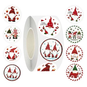 Round Christmas Snowman Santa Claus <b>Sticker</b> Customized Logo Home Gifts Decor Sealing Label <b>Sticker</b> - Product Image 1