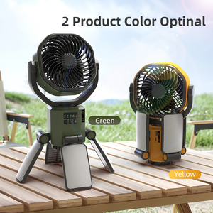 Portable Camping Fan F6611 with Solar Engine <b>Rechargeable</b> Ceiling Fan with <b>Light</b> Foldable Oscillating 4 Wind Speed Brushless - Product Image 2