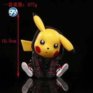 3Pcs <strong>Hoodie</strong> Pikachu Figure Anime Cartoon Electric Mouse Doll Toy Statue - Product Image 2