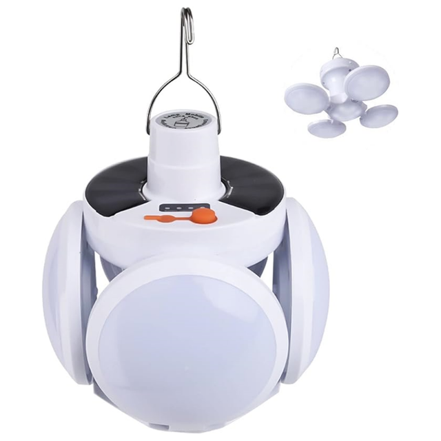 Portable Rechargeable LED Working Lamp Solar Energy Tent Light with Hanging Hook Foldable Lantern for Home Office for Camping