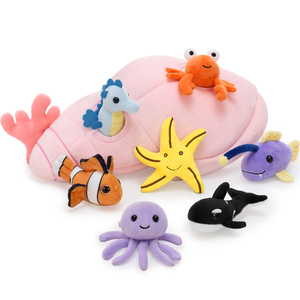 Ensemble <span class=keywords><strong>de</strong></span> 9 jouets en peluche coquillages mignons, collection <span class=keywords><strong>de</strong></span> coquillages océaniques doux et rembourrés pour enfants, filles, décoration <span class=keywords><strong>de</strong></span> maison <span class=keywords><strong>de</strong></span> plage, cadeau d'été - Product Image 1