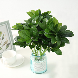 Hojas <span class=keywords><strong>Decorativas</strong></span> <span class=keywords><strong>Artificiales</strong></span> de Seda <span class=keywords><strong>para</strong></span> Bodas, Hojas de <span class=keywords><strong>Plantas</strong></span> <span class=keywords><strong>Artificiales</strong></span> Siempre Verdes, Ramillete de Hojas de Bonsái <span class=keywords><strong>para</strong></span> Uso en Interiores y Exteriores - Product Image 1